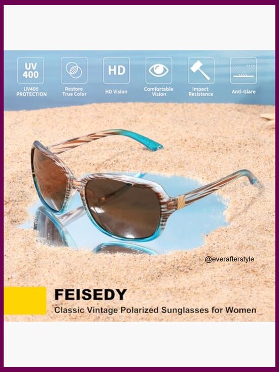 Polarized Vintage Square Wraparound Sunglasses with UV400 Protection main image 4